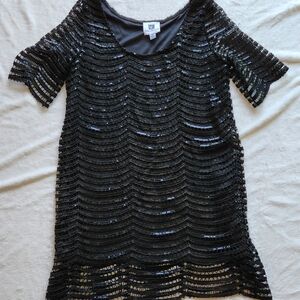 Black Sheath Mini Dress with Scoop Neck